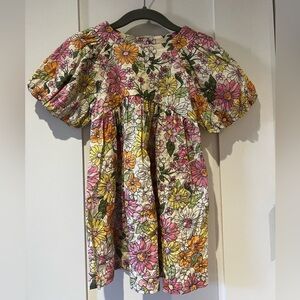 Zara Floral Print Dress with Puff Sleeves